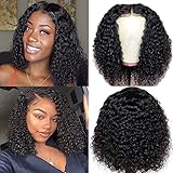 BINF Short Bob Curly Lace Front Wigs Human Hair 13x4 Lace Frontal 10 Inch Kinky Curly Wave Wig for Black Women 150% Density Wet and Wavy Natural Hairline